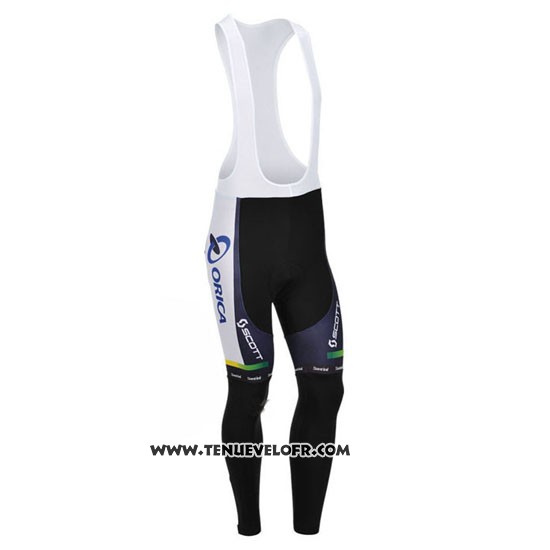 2013 Maillot Ciclismo Orica GreenEDGE Blanc et Vert Manches Longues et Cuissard